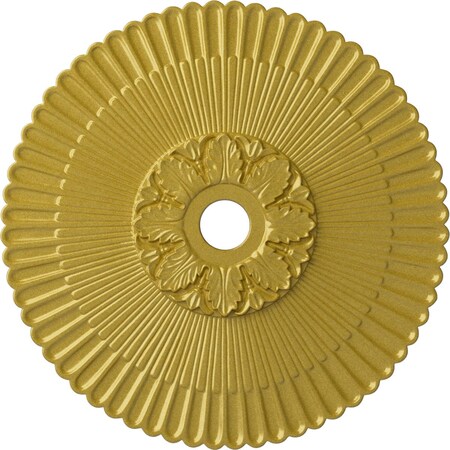 Ekena Millwork Melonie Ceiling Medallion (Fits Canopies up to 6 1/4"), Hand-Painted Rich Gold, 36 1/4"OD x 1 7/8"P CM36MERGS